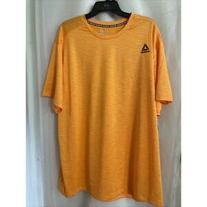Reebok 3X Mens Orange Shirt Moisture Management‎ Stride Mesh Polyester Spandex